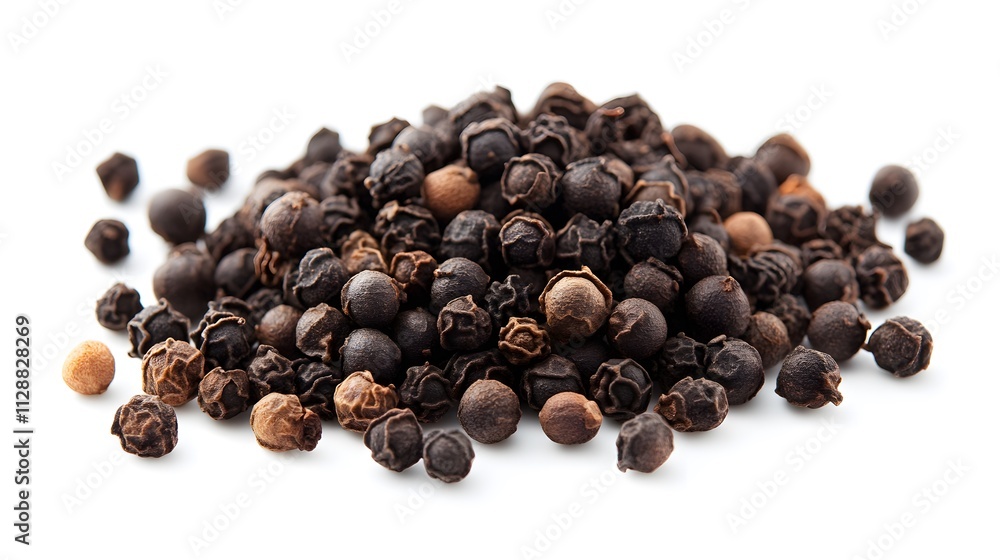 Chopped Black Pepper isolated in white background Chopped Black Pepper isolated in white background