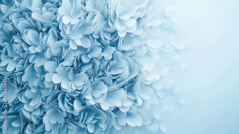 A blue background with a bunch of white flowers A blue background with a bunch of white flowers