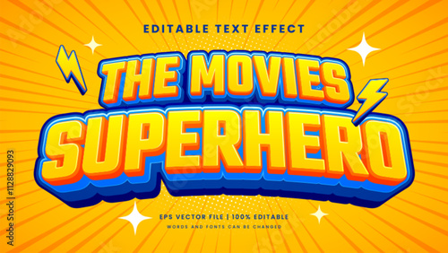 Superhero the movies 3d editable text effect