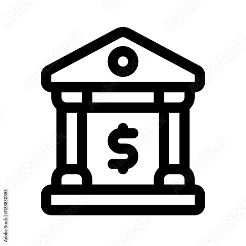 Bank Line Icon. Single icon, line vector icon