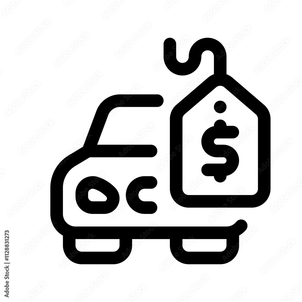 Sell Car Line Icon. Single icon, line vector icon Sell Car Line Icon. Single icon, line vector icon