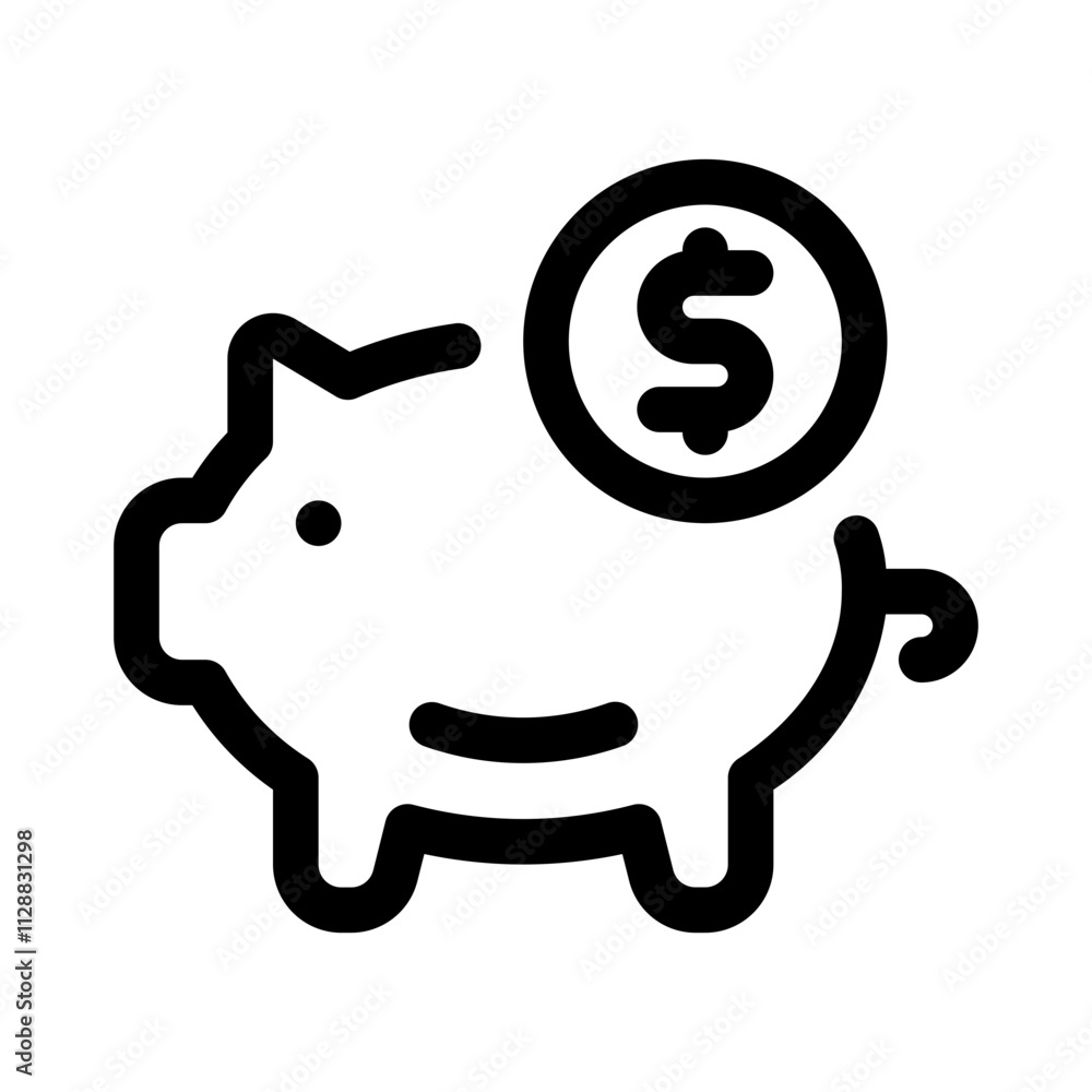 Thrifty Line Icon. Single icon, line vector icon Thrifty Line Icon. Single icon, line vector icon