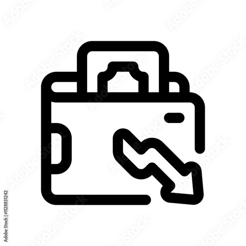 Purchasing Power Falls Line Icon. Single icon, line vector icon