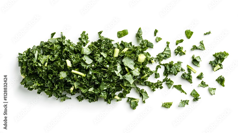 Chopped Kale isolated in white background Chopped Kale isolated in white background