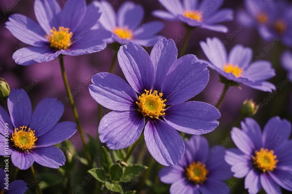 Obraz premium Beautiful Macro Shot of Magic Flowers. Border Art Design.Extreme close up Photography.Conceptual Abstract Image.Violet Nature Background.Artistic Floral Art.Creative Wallpaper.Amazing Spring Flower.