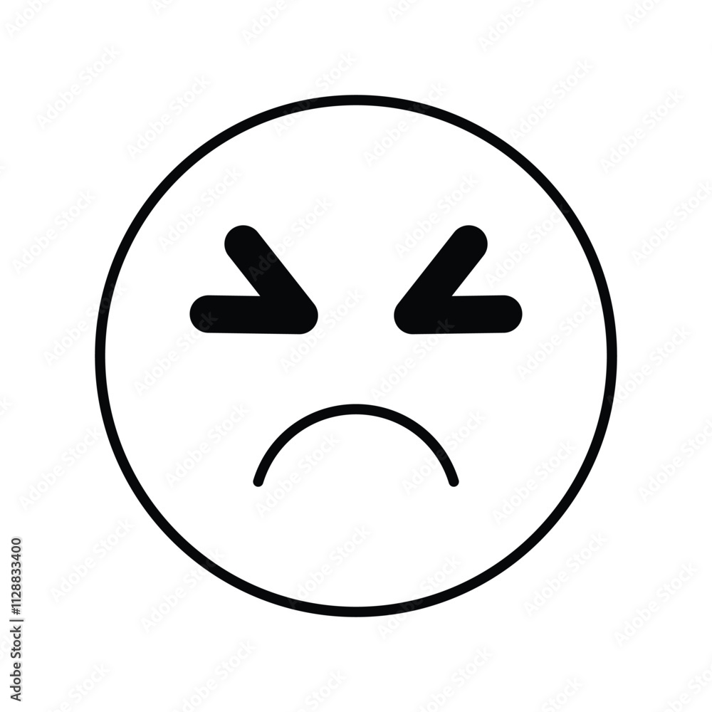 Hate glyph icon with white background vector stock illustration Hate glyph icon with white background vector stock illustration