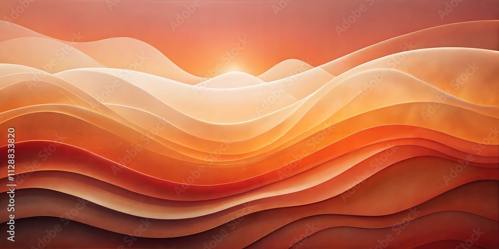 Obraz premium Abstract Header Background Design With Waves in Warm Tones: Flowing Patterns and Serene Movement for Artistic Design