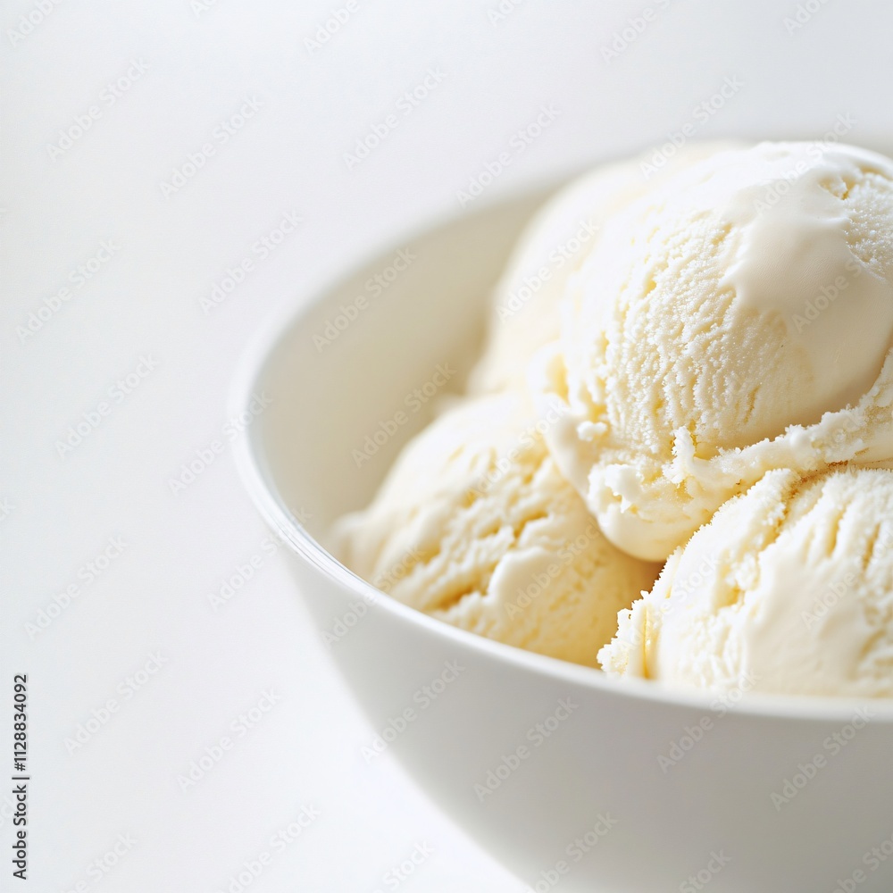 Close-Up of Vanilla Ice Cream Scoops in a Bowl Close-Up of Vanilla Ice Cream Scoops in a Bowl