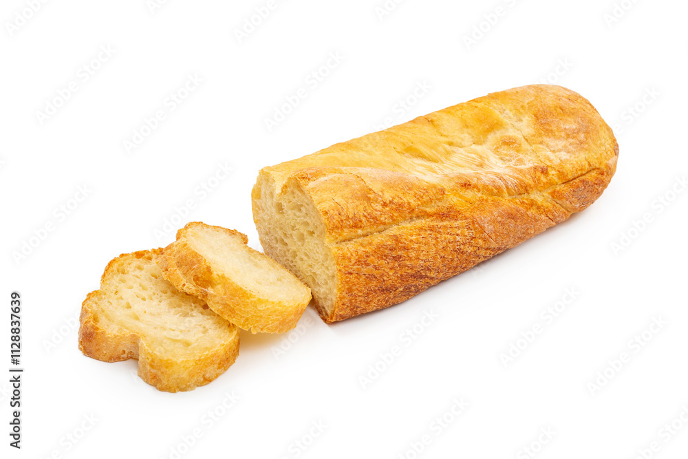 White bread, loaf, sliced, on white background, isolated. White bread, loaf, sliced, on white background, isolated.