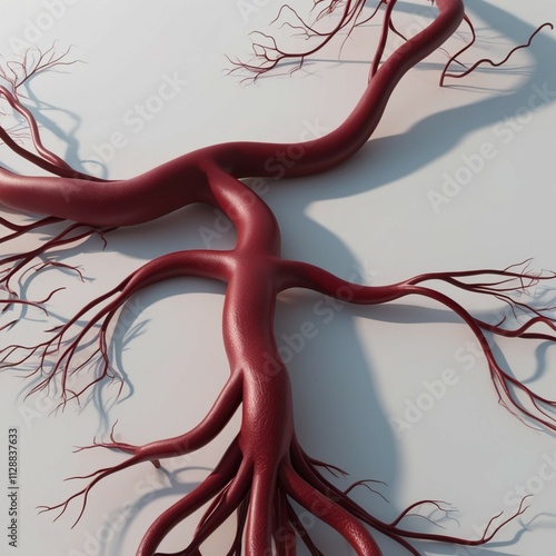 A 3D visualization of blood vessels