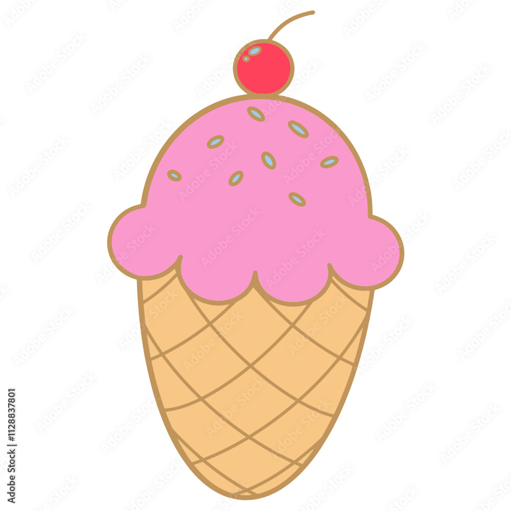 Ice cream hand drawn cartoon 