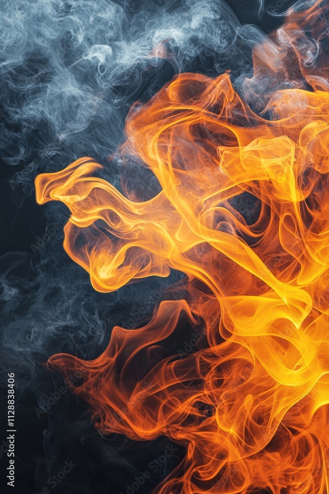 Fototapeta premium A close up of a flame with smoke surrounding it