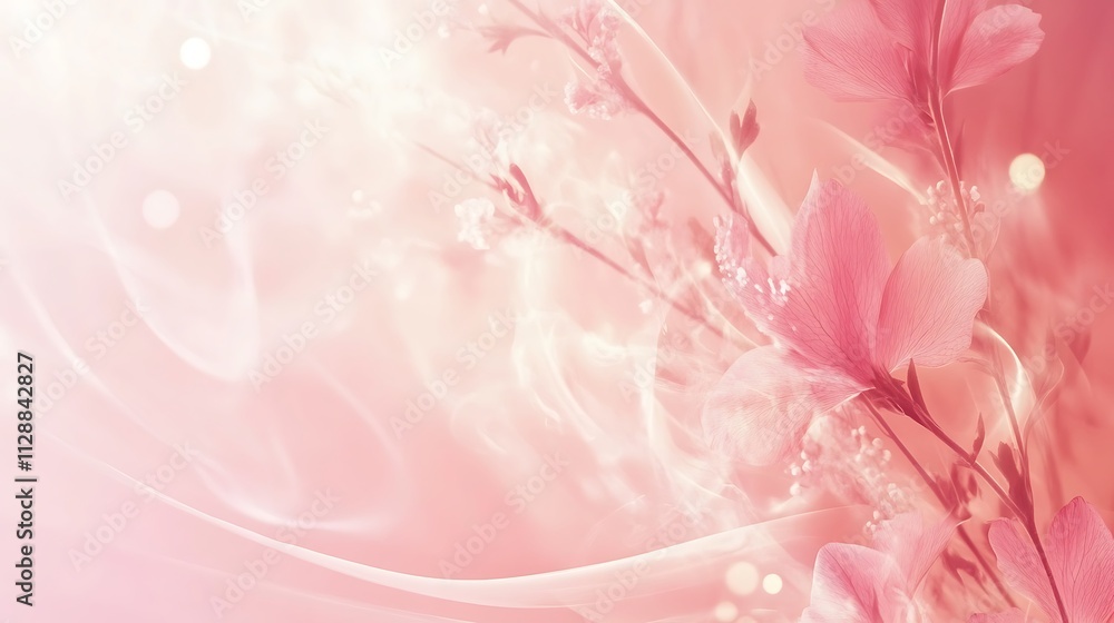 Delicate Pink Flowers Softly Illuminated Background Delicate Pink Flowers Softly Illuminated Background