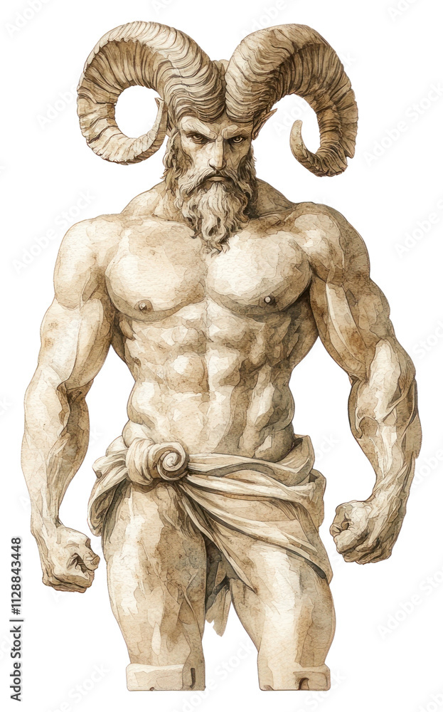 Fototapeta premium PNG An ancient greek Myth creature animal statue art man.
