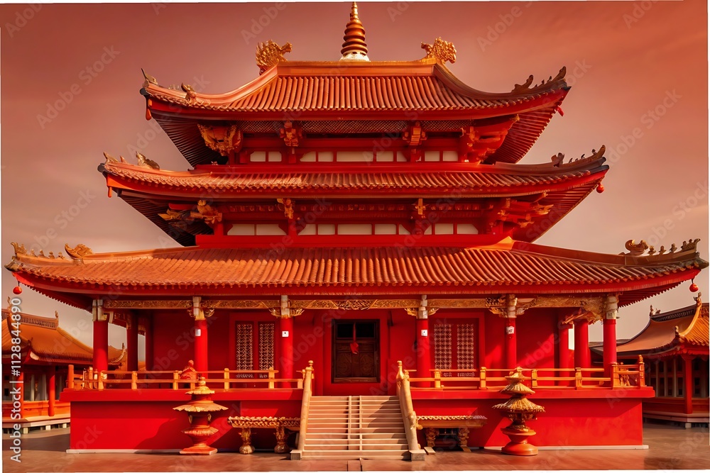 Elegant Temple Design with Sacred Symbolism Elegant Temple Design with Sacred Symbolism