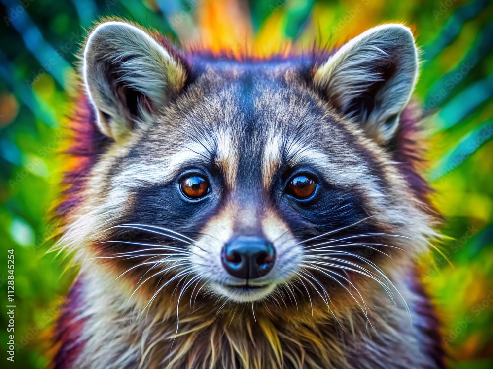 Close-Up of a Playful Raccoon Sticker Design with Long Exposure Effects, Capturing the Whimsical Nature of Wildlife in a Unique and Eye-Catching Style for Sticker Enthusiasts Close-Up of a Playful Raccoon Sticker Design with Long Exposure Effects, Capturing the Whimsical Nature of Wildlife in a Unique and Eye-Catching Style for Sticker Enthusiasts