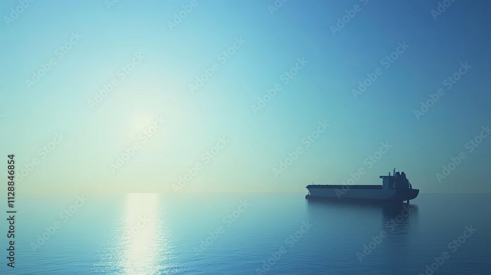A massive cargo ship glides gracefully across the vast expanse of a serene blue sky, its towering silhouette cast against the ethereal backdrop. The ship's sleek lines A massive cargo ship glides gracefully across the vast expanse of a serene blue sky, its towering silhouette cast against the ethereal backdrop. The ship's sleek lines