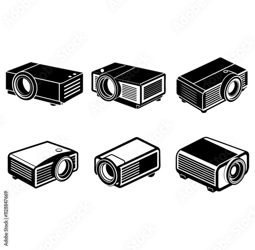 Multimedia Projector silhouette vector illustration