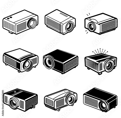 Multimedia Projector silhouette vector illustration