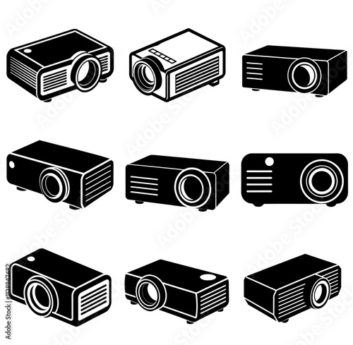 Multimedia Projector silhouette vector illustration