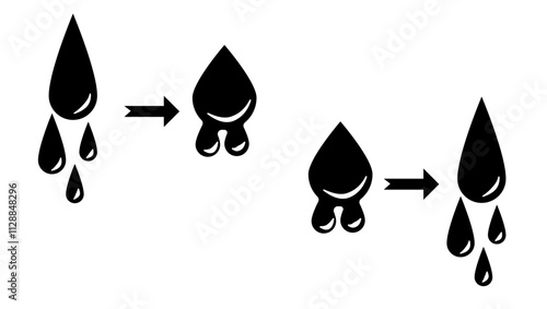 blood coagulation, black isolated silhouette