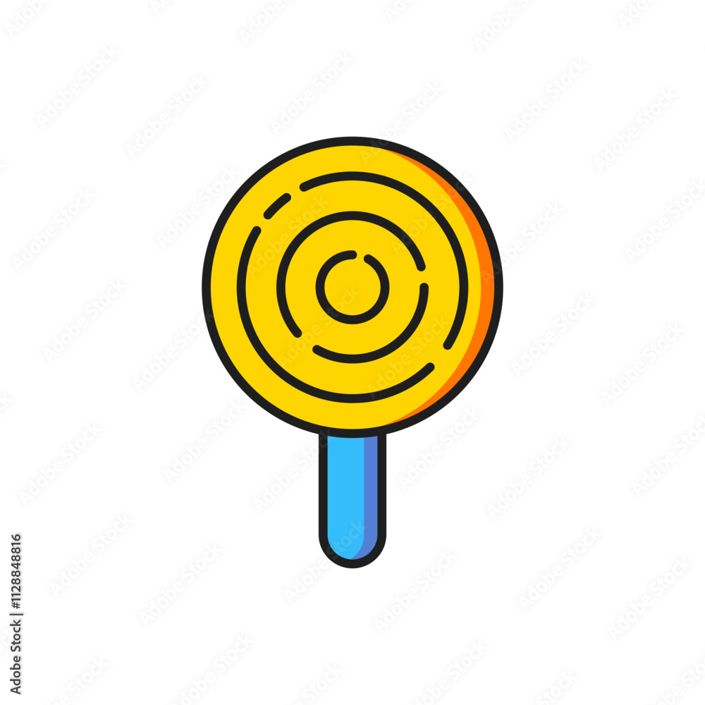 Color Lollipop icon isolated on white background. Candy sign. Food, delicious symbol. Flat filled outline style with shadow. Vector Color Lollipop icon isolated on white background. Candy sign. Food, delicious symbol. Flat filled outline style with shadow. Vector