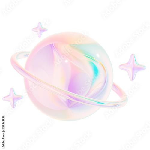 3D Iridescent rainbow stickers 