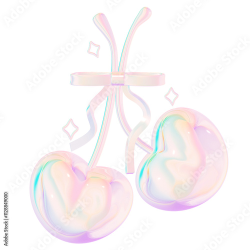 3D Iridescent rainbow stickers 