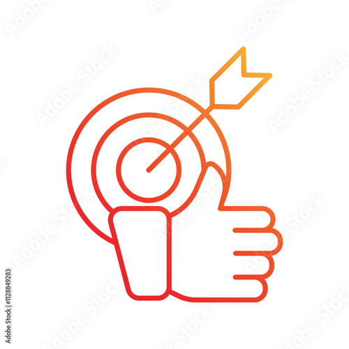 Well Done gradient icon with white background vector stock illustration