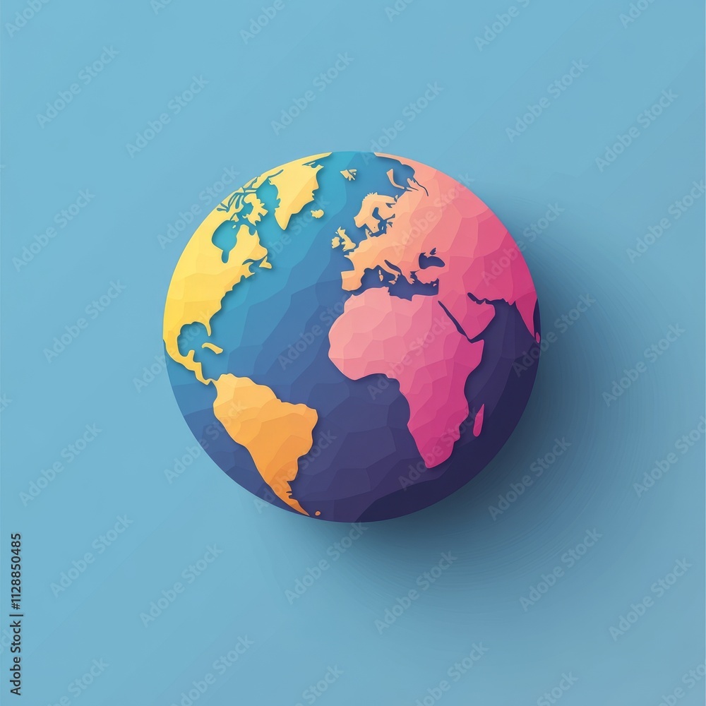 Obraz premium Colorful Papercut Earth Globe Art
