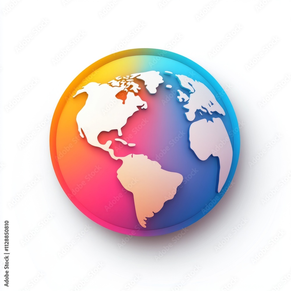 Fototapeta premium Vibrant Colorful 3D Earth Graphic Design