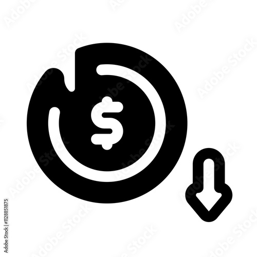 Collapse Glyph Icon. Single icon, glyph vector icon