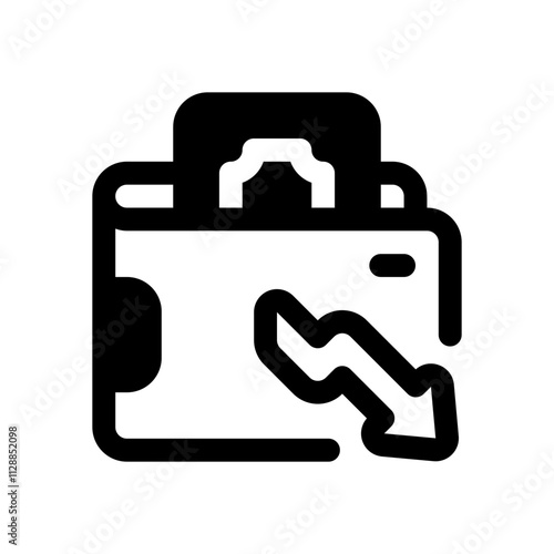 Purchasing Power Falls Glyph Icon. Single icon, glyph vector icon