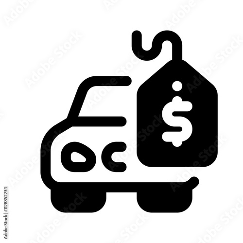 Sell Car Glyph Icon. Single icon, glyph vector icon