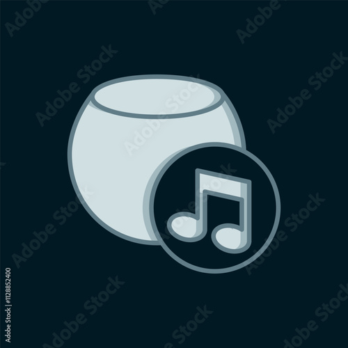 Line Voice assistant icon isolated on black background. Voice control user interface smart speaker. Flat filled outline style with shadow. Vector