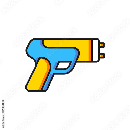 Color Police electric shocker icon isolated on white background. Shocker for protection. Taser is an electric weapon. Flat filled outline style with shadow. Vector
