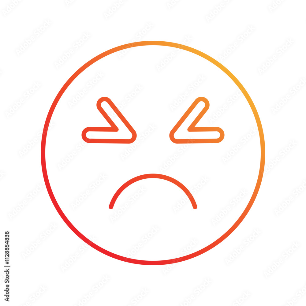 Hate gradient icon with white background vector stock illustration Hate gradient icon with white background vector stock illustration