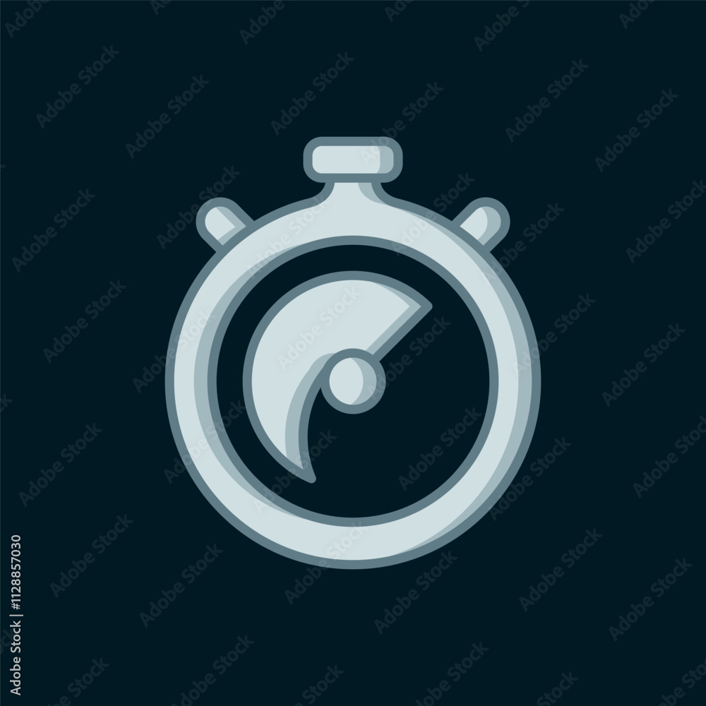 Line Stopwatch icon isolated on black background. Time timer sign. Chronometer sign. Flat filled outline style with shadow. Vector Line Stopwatch icon isolated on black background. Time timer sign. Chronometer sign. Flat filled outline style with shadow. Vector
