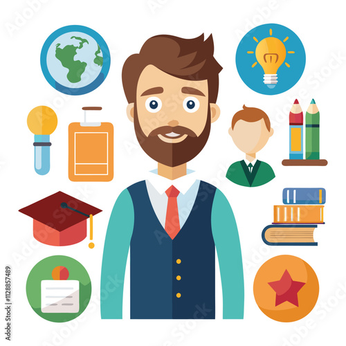 Teacher elements illustration