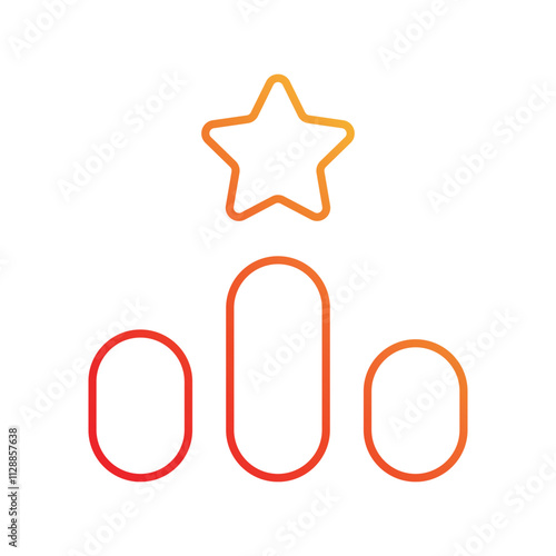 Winners Podium gradient icon with white background vector stock illustration