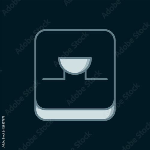 Line Buzzer in electronic circuit icon isolated on black background. Flat filled outline style with shadow. Vector