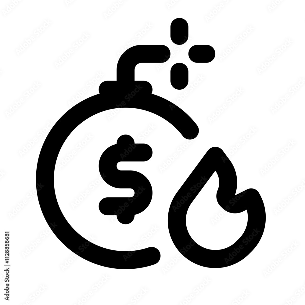 Debt Simple Line Icon. Single icon, line vector icon Debt Simple Line Icon. Single icon, line vector icon
