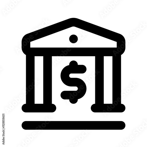 Bank Simple Line Icon. Single icon, line vector icon