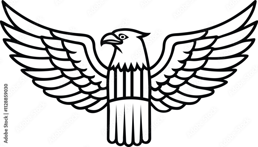 Fototapeta premium Eagle logo design. Image of flying eagle. Cute eagle emblem. Vector illustration.