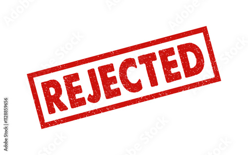 Rejected red ink rubber stamp sign symbol seal badge dusty grunge effect unapproved fail denied declined warning information tag vignette