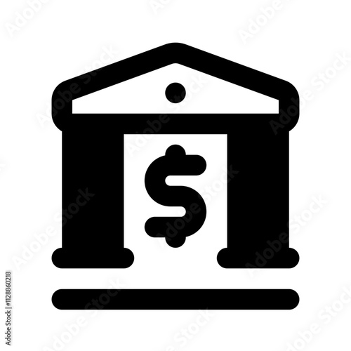 Bank Simple Glyph Icon. Single icon, glyph vector icon