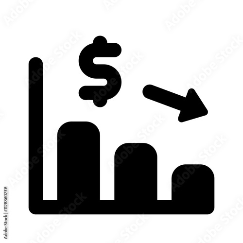 Bankrupt Simple Glyph Icon. Single icon, glyph vector icon