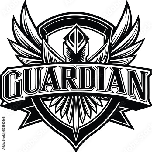 guardian angel warrior mascot and esport logo
