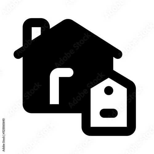 Sell House Simple Glyph Icon. Single icon, glyph vector icon