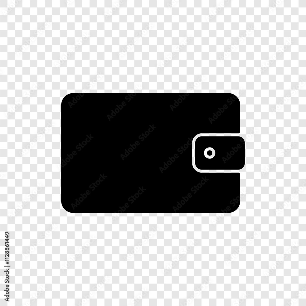 Purse simple icon vector. Flat design. Transparent grid Purse simple icon vector. Flat design. Transparent grid